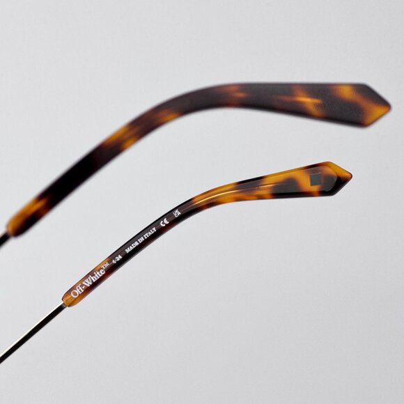 Off-White MIAMI Women Sunglasses Gold Oval Frame Camel Lenses | Model OERI13M - Picture 7 of 9